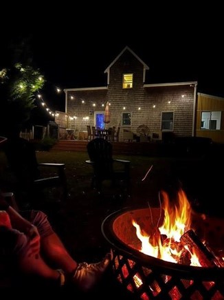 West Tisbury Martha's Vineyard vacation rental - Backyard with firepit