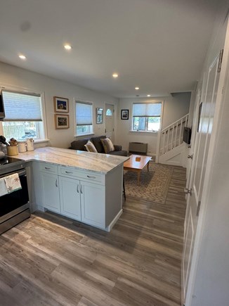 Edgartown, Guest House Martha's Vineyard vacation rental - Kitchen and dining peninsula. Half bath is on the second right.