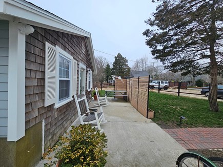 Vineyard Haven Martha's Vineyard vacation rental - Front patio seating and dining area