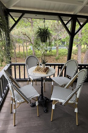 Oak Bluffs, East Chop Martha's Vineyard vacation rental - Bistro Table on front porch for morning coffee