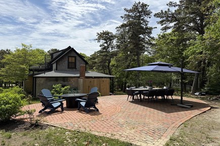 Oak Bluffs, East Chop Martha's Vineyard vacation rental - Beautiful patio with dining under umbrella and fire pit