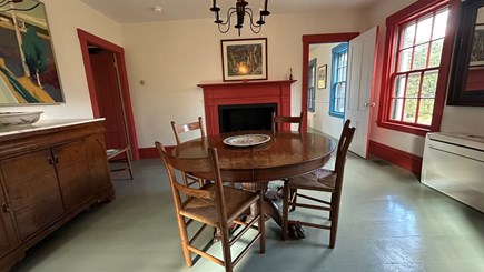 West Tisbury, Martha's Vineyar Martha's Vineyard vacation rental - Charming dining room with rustic wooden accents and round table