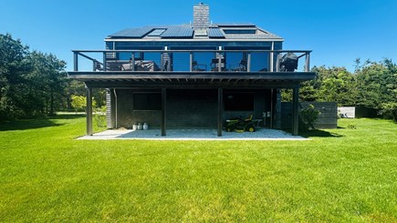 Katama-Edgartown, Edgartown (Katama), Martha's V Martha's Vineyard vacation rental - Back View of the house with a second-story deck and glass windows