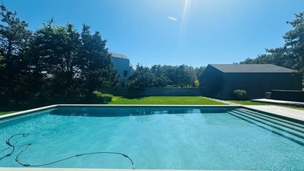 Katama-Edgartown, Edgartown (Katama), Martha's V Martha's Vineyard vacation rental - Other view from backside of pool area facing the garage & house.