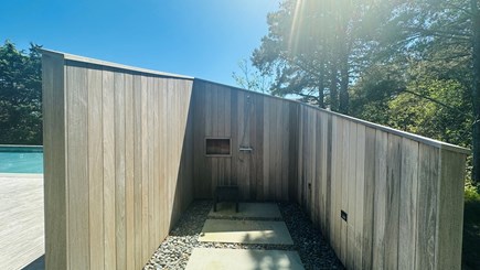 Katama-Edgartown, Edgartown (Katama), Martha's V Martha's Vineyard vacation rental - Architectural outdoor shower in the pool area.