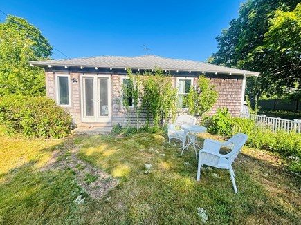 Oak Bluffs, Steps to downtown OB Martha's Vineyard vacation rental - Side yard with seating