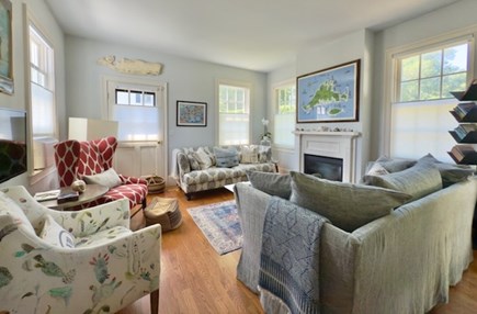 Vineyard Haven, Martha's Viney Martha's Vineyard vacation rental - The living room boasts hardwood floors and lots of lounge space.