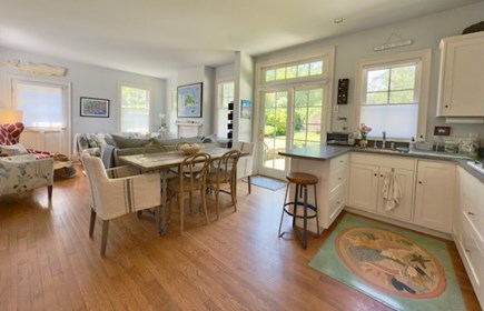 Vineyard Haven, Martha's Viney Martha's Vineyard vacation rental - Combined kitchen, dining area, living area and outdoor area.