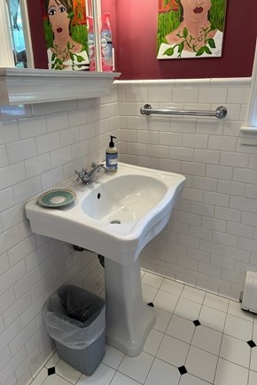 Oak Bluffs Martha's Vineyard vacation rental - Brightly colored bathroom with artwork created by homeowner