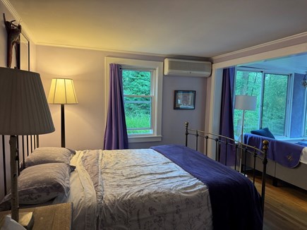 Vineyard Haven Martha's Vineyard vacation rental - Queen Bed with sitting area overlooking the yard