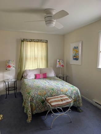 Oak Bluffs Martha's Vineyard vacation rental - First-floor bedroom with a queen-size bed and a ceiling fan