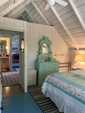 Oak Bluffs Martha's Vineyard vacation rental - Queen bedroom looking into middle bedroom, 1/2 bath, bunk room