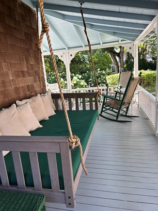 Oak Bluffs Martha's Vineyard vacation rental - Side of porch with porch swing, great place to read or nap.