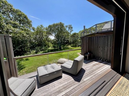 Aquinnah Martha's Vineyard vacation rental - Seamless doors open to primary bedroom deck, outdoor shower