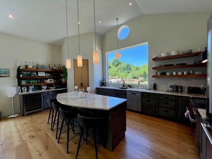 Aquinnah Martha's Vineyard vacation rental - Kitchen island with seating and bar area