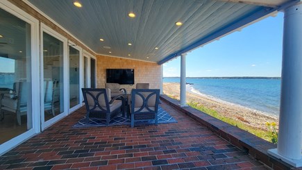 Oak Bluffs Martha's Vineyard vacation rental - Waterfront patio living with sweeping ocean views