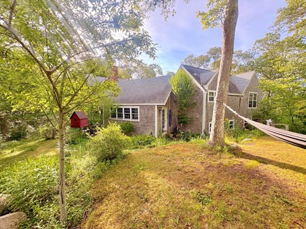 West Tisbury Martha's Vineyard vacation rental - View House from driveway. House has three parts. Quiet setting