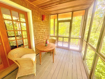 West Tisbury Martha's Vineyard vacation rental - Screened in porch Adjacent to lower bedroom