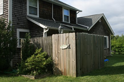 Oak Bluffs, East Chop Martha's Vineyard vacation rental - Outdoor shower, back of the house.