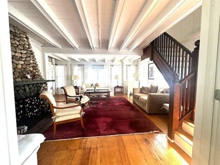 Oak Bluffs Martha's Vineyard vacation rental - Living room with large stone fireplace