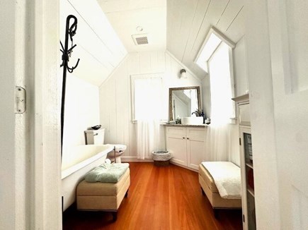 Oak Bluffs Martha's Vineyard vacation rental - Primary king ensuite with clawfoot tub and hand held shower