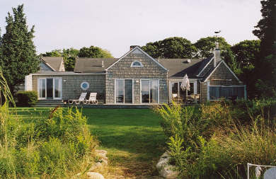 Vineyard Haven Martha's Vineyard vacation rental - Back of House and Back Yard from Water