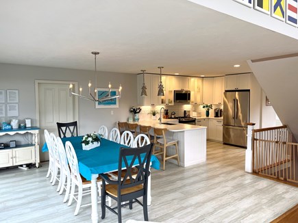Katama-Edgartown, Edgartown Martha's Vineyard vacation rental - Kitchen & dining area leading out to deck with Weber Grill.