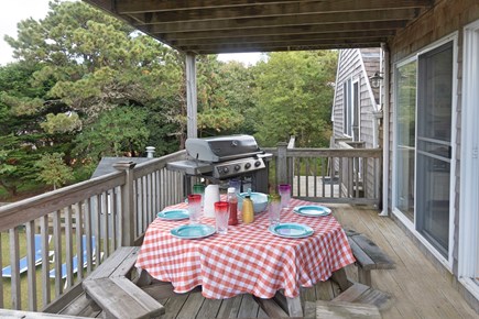 Katama-Edgartown, Edgartown Martha's Vineyard vacation rental - Deck with Barbecue outdide kitchen and Dining Room