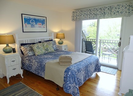 Katama-Edgartown, South Beach Martha's Vineyard vacation rental - Second floor Blue queen-sized bedroom, sliding door to balcony