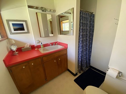 Chilmark Martha's Vineyard vacation rental - Upper level bath (Bedroom #1) has tiled shower.