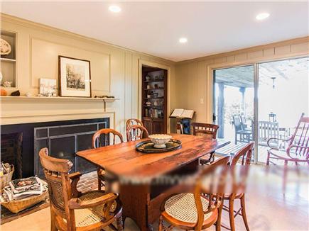 West Tisbury Martha's Vineyard vacation rental - Eat-in kitchen table looks north to Vineyard Sound