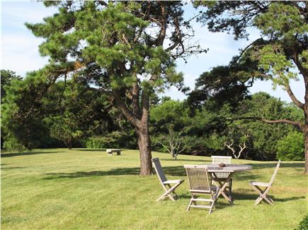 West Tisbury Martha's Vineyard vacation rental - Sip morning coffee or enjoy lunch at front yard's sunny table