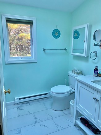 Edgartown Martha's Vineyard vacation rental - Skylit 2nd Floor Master bath with oversized<br/>walk in shower