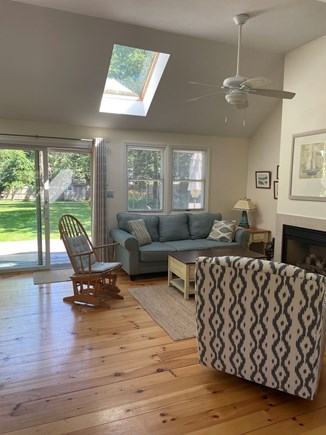 Edgartown Martha's Vineyard vacation rental - Sliding door to back deck from the living room.