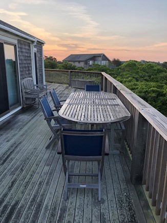 Madaket Nantucket vacation rental - Wrap-around-deck with peeks of the ocean and Madaket Bay