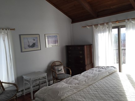Madaket Nantucket vacation rental - Master bedroom with king bed & sliders to the wrap-a-around deck