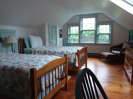Nantucket town Nantucket vacation rental - Twin Bedroom upstairs.  Shower bath to the left.