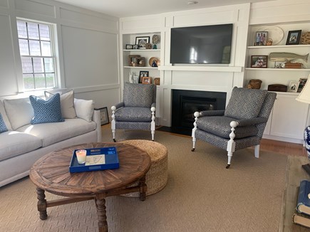 Mid-island - Naushop Nantucket vacation rental - Newly decorated family room in gorgeous creams/blues