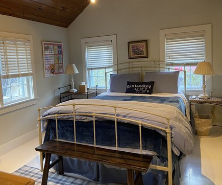 Tom Nevers East Nantucket vacation rental - Master bedroom with queen bed, ceiling fan and flat-screen TV