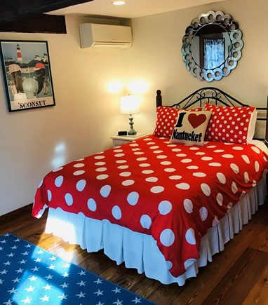 Tom Nevers East Nantucket vacation rental - Downstairs Bedroom-Queen size bed, AC unit and door to outside