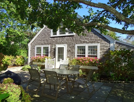 Nantucket Town Nantucket vacation rental - Front yard patio with grill and dining table, adjacent to sitting