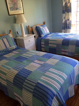Madaket, Nantucket Nantucket vacation rental - Upstairs twin beds
Slider to upstairs deck w/teak table & chairs