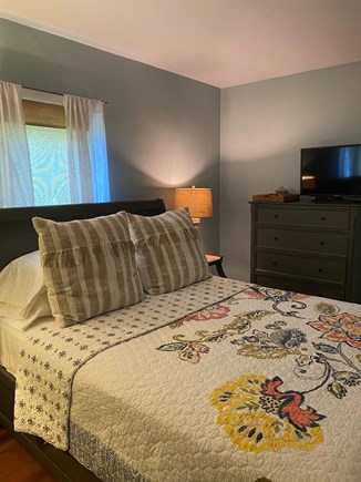 Nantucket Town, Orange Street Nantucket vacation rental - Queen bedroom with new linens  and flat screen TV
