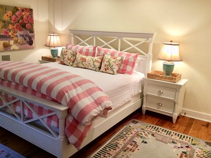 Nantucket Town, Orange Street Nantucket vacation rental - Master bedroom suite with king bed, flat screen TV and full bath