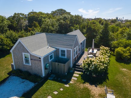 Madaket, Nantucket Nantucket vacation rental - Front of home with deck, outdoor shower, & sitting/grilling area
