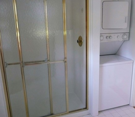 Surfside Nantucket vacation rental - First-floor bath with large shower and stacked washer and dryer