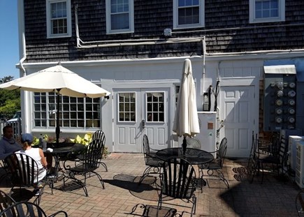 Nantucket town, Edge of Town Nantucket vacation rental - Wicked Island Bakery patio, available for guests to use and enjoy