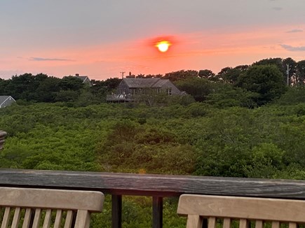 Madaket Nantucket vacation rental - Sunsets off back deck