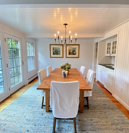 Nantucket town Nantucket vacation rental - Dining room and wet bar with beverage refrigerator