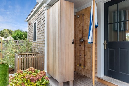 Cisco - Miacomet Nantucket vacation rental - Outdoor shower to rinse your sandy toes or chlorine from the pool